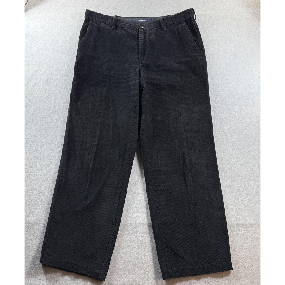 Croft & Barrow Pants Mens 38x32 Black Corduroy Chino Classic Fit Casual